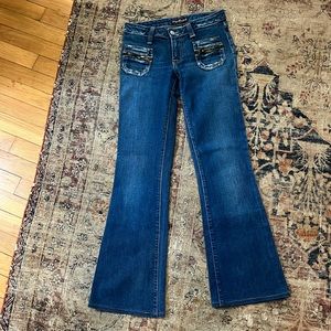 Vintage Hudson Flare leg Blue Denim jeans 24